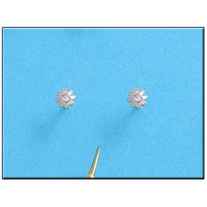 Pendientes oro blanco 18kl margarita