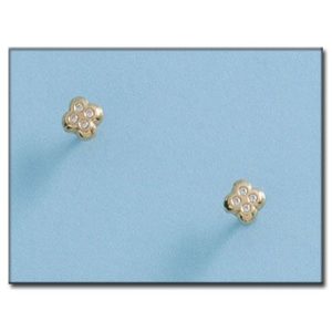 Pendientes oro 18kl circonitas – 4x4mm