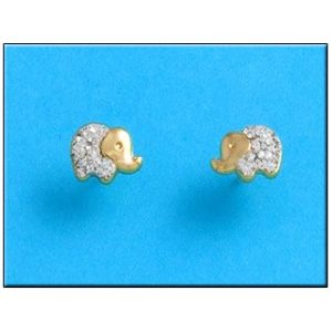 Pendientes oro 18kl elefante