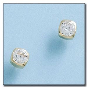 Pendientes oro 18kl cuadrados