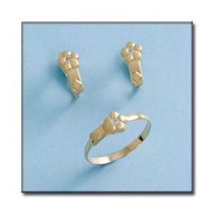Pendientes oro 18kl flor