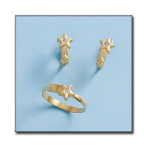 Pendientes oro 18kl estrella
