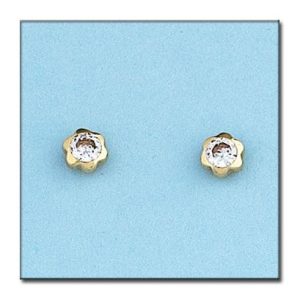 Pendientes oro 18kl flor