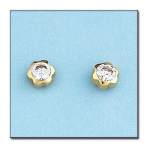 Pendientes oro 18kl flor