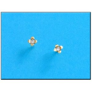 Pendientes oro 18kl flor