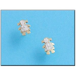 Pendientes oro 18kl niña grande