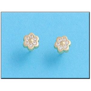 Pendientes oro 18kl flor