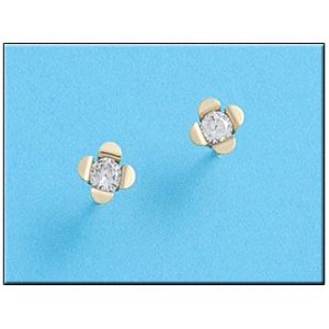 Pendientes oro 18kl flor