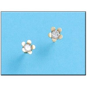 Pendientes oro 18kl flor