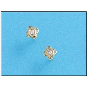 Pendientes oro 18kl flor