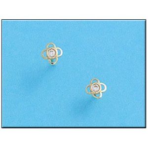 Pendientes oro 18kl flor