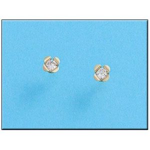 Pendientes oro 18kl flor