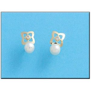 Pendientes oro 18kl perlas