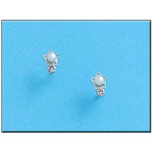 Pendientes oro blanco 18kl perlas