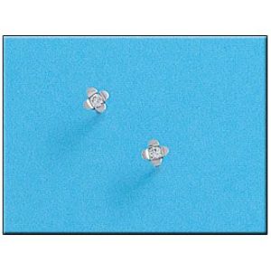 Pendientes oro blanco 18kl flor