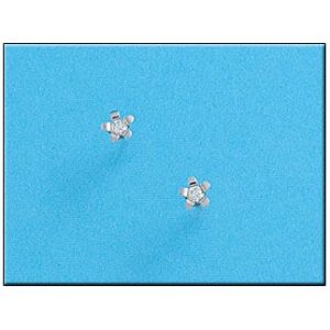 Pendientes oro blanco 18kl flor