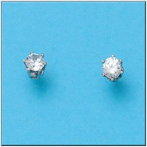 Pendientes oro blanco 18kl circonitas