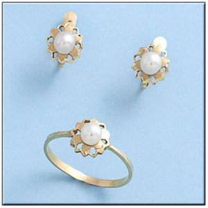 Pendientes oro 18kl p. cultivadas