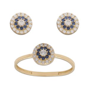 Pendientes oro 18kl redondos – azul