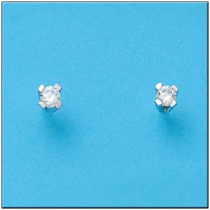 Pendientes oro blanco 18kl circonitas