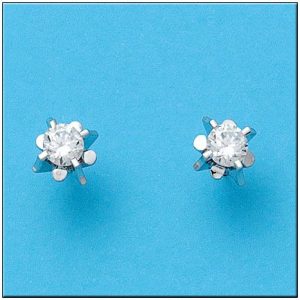 Pendientes oro blanco 18kl circonitas