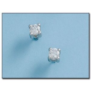 Pendientes oro blanco 18kl – 5×5