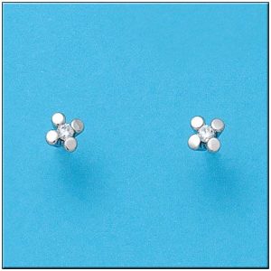 Pendientes oro blanco 18kl circonitas