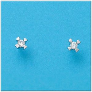 Pendientes oro blanco 18kl circonitas