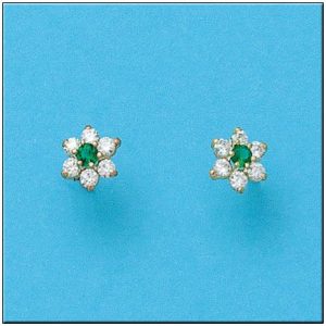 Pendientes oro 18kl crisopal verde