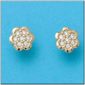 Pendientes oro 18kl flor