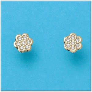 Pendientes oro 18kl flor