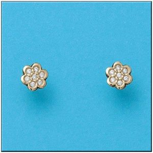 Pendientes oro 18kl flor