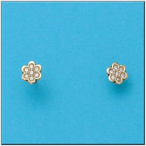 Pendientes oro 18kl flor