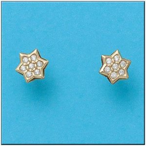 Pendientes oro 18kl estrellas