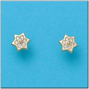 Pendientes oro 18kl estrellas