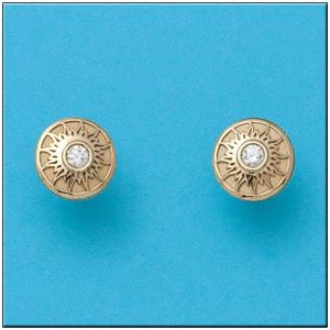 Pendientes oro 18kl sol