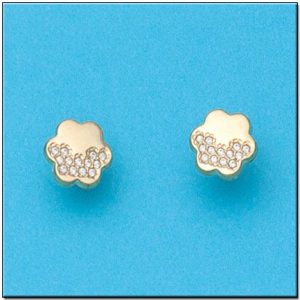Pendientes oro 18kl flor