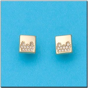 Pendientes oro 18kl cuadrados