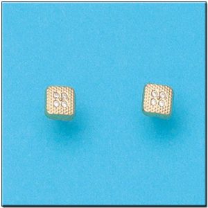 Pendientes oro 18kl cuadrados