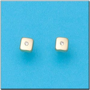 Pendientes oro 18kl cuadrados