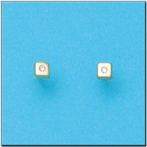 Pendientes oro 18kl cuadrados 4×4