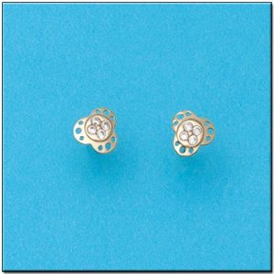 Pendientes oro 18kl flor