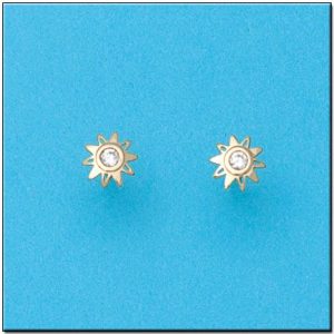 Pendientes oro 18kl sol
