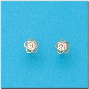 Pendientes oro 18kl flor