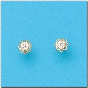 Pendientes oro 18kl flor