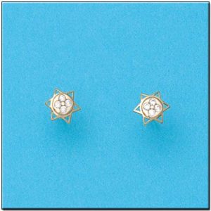 Pendientes oro 18kl estrellas
