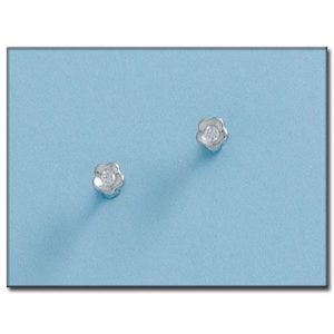 Pendientes oro blanco 18kl flor