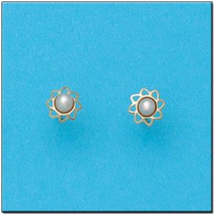 Pendientes oro 18kl flor