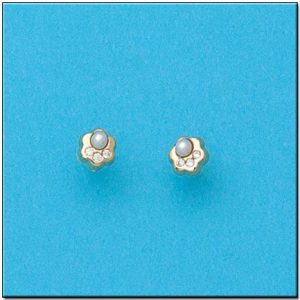 Pendientes oro 18kl flor
