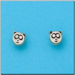 Pendientes oro 18kl oso panda